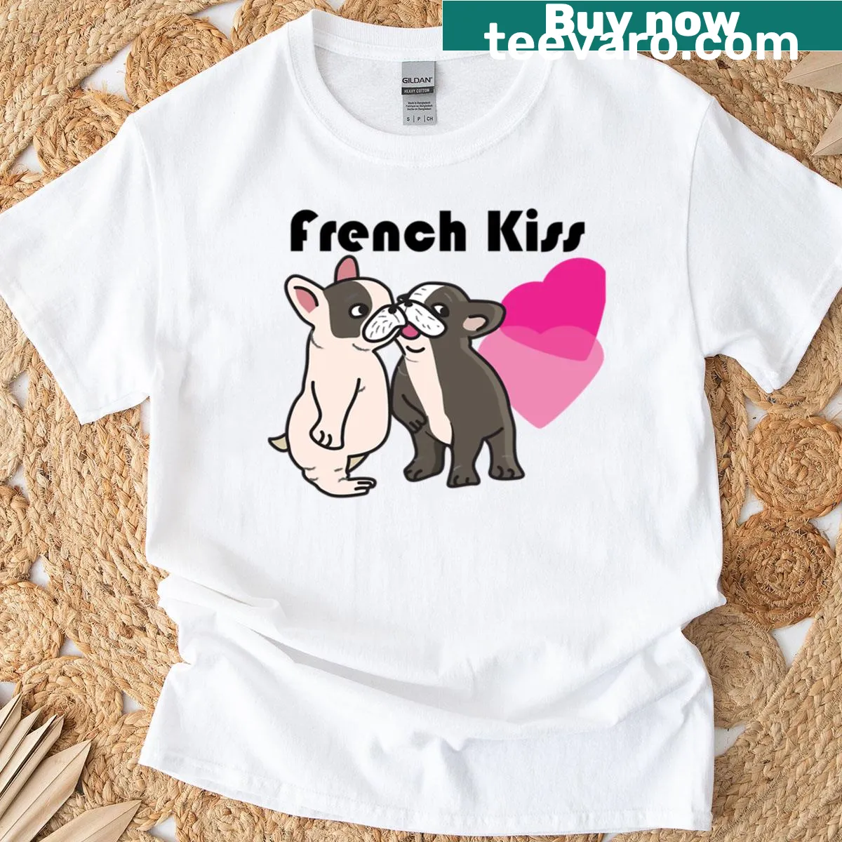 Cute French Bulldog t-shirt designed for dog lovers — on a men's t-shirt
