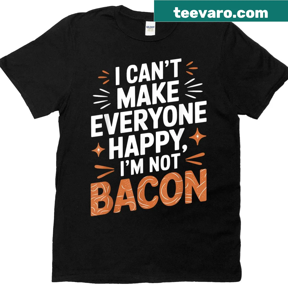 Humorous T-shirt featuring a playful bacon design — on a men's t-shirt