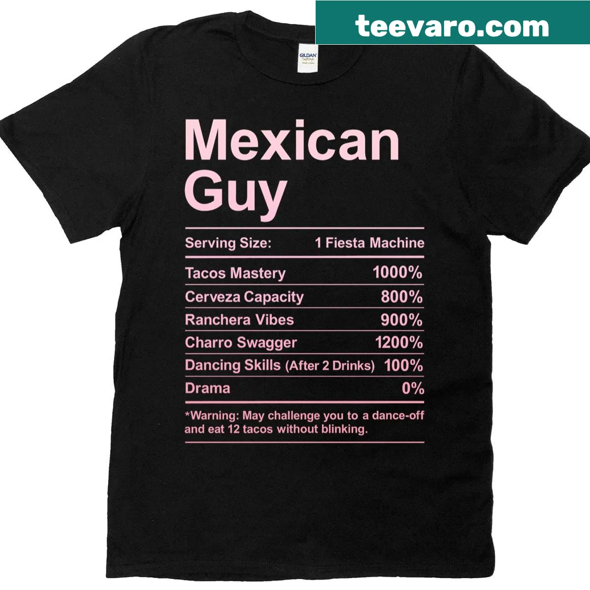 T-shirt featuring a humorous design celebrating Mexican roots — on a men's t-shirt