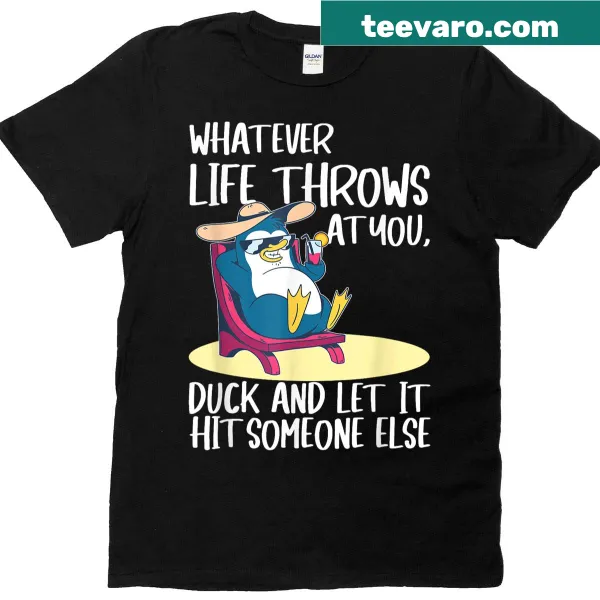 Amusing penguin design with a funny quote on a T-shirt