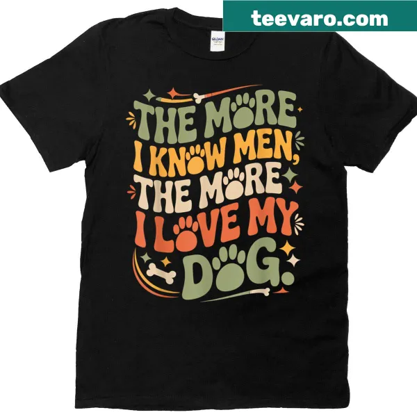 Retro vintage T-shirt featuring humorous dog love statement