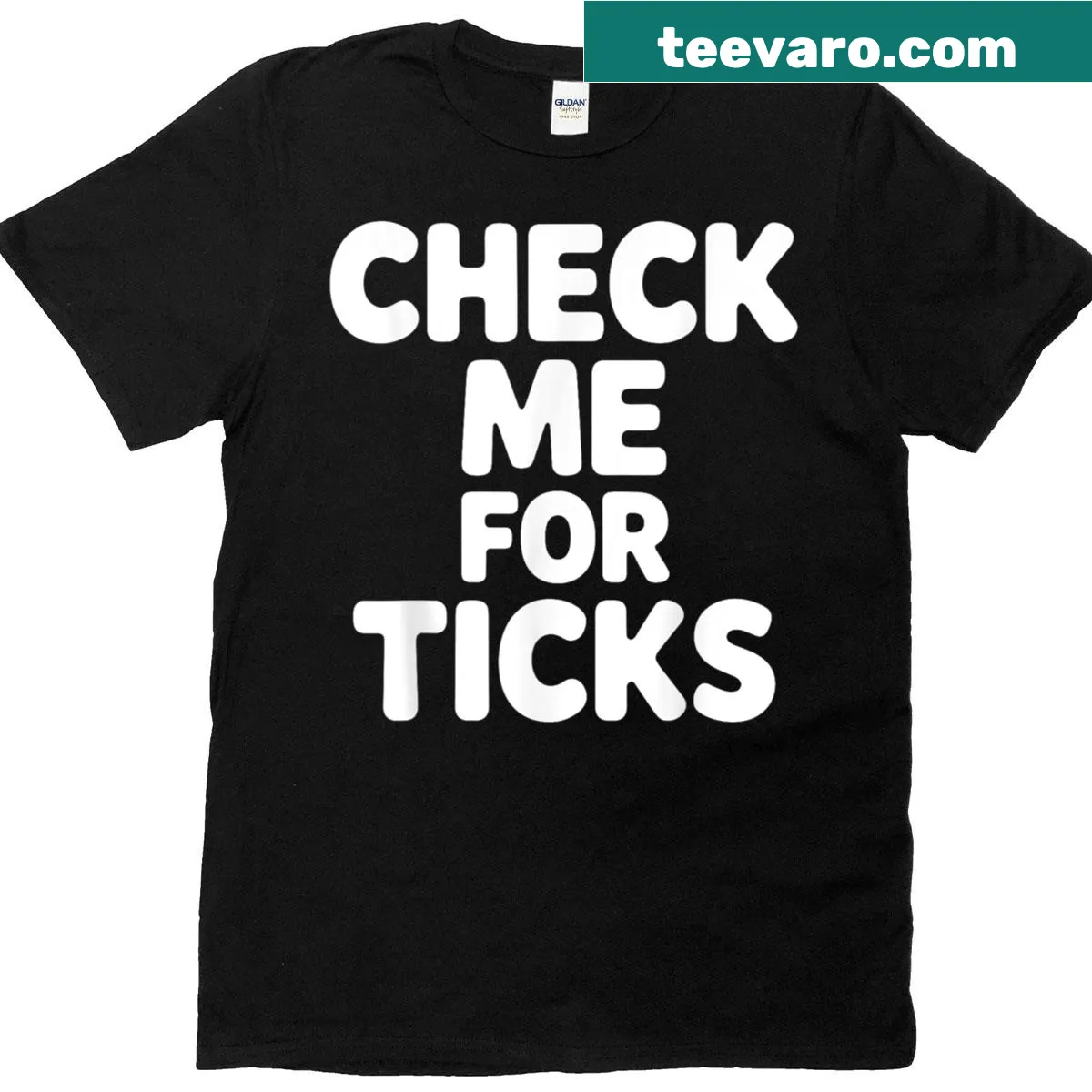 Funny t-shirt with tick art design related to Lyme disease — on a men's t-shirt