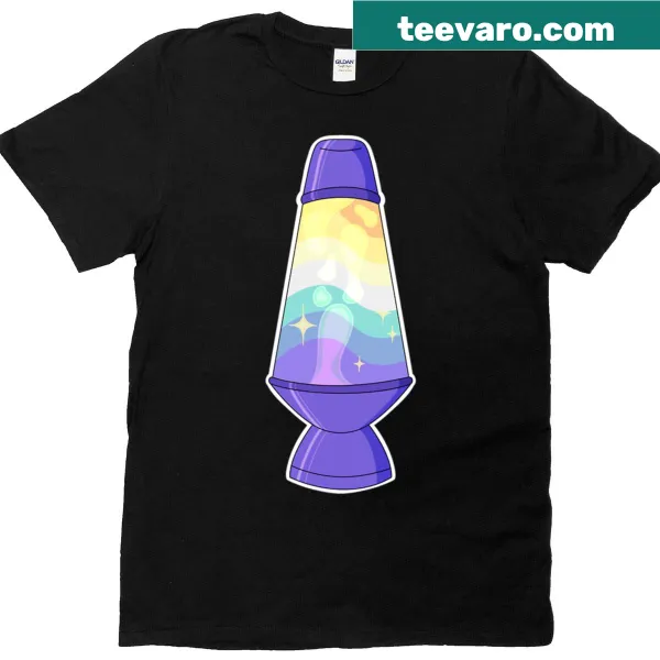 Oversized t-shirt featuring a whimsical lava lamp illustration