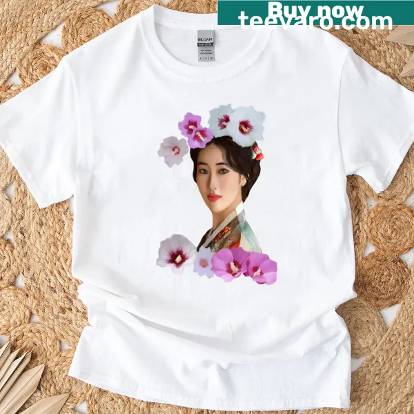 Illustration of the Goddess of Flowers on a T-shirt