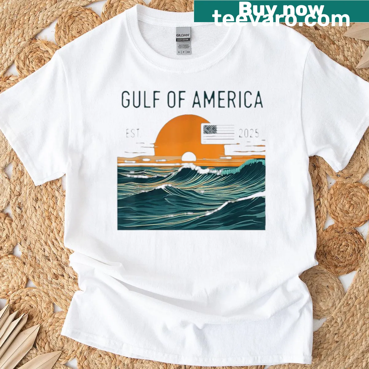 T-shirt showcasing the Gulf of America, symbolizing coastal adventure — on a men's t-shirt
