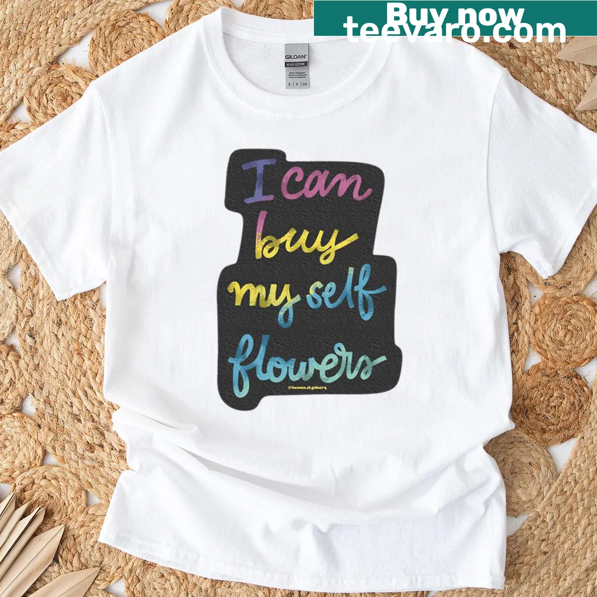 Calligraphy quote T-shirt about self-love and independence. — on a men's t-shirt