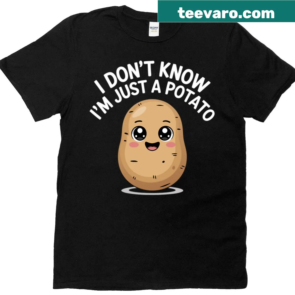 Funny kawaii potato graphic on a cute tee — on a men's t-shirt