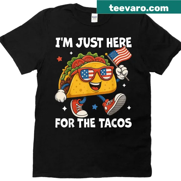 Funny 4th of July t-shirt with a taco-themed message