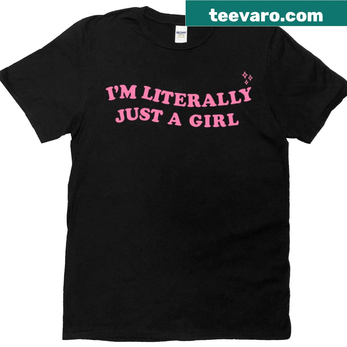 Funny text T-shirt with the phrase I'm literally just a girl — on a men's t-shirt
