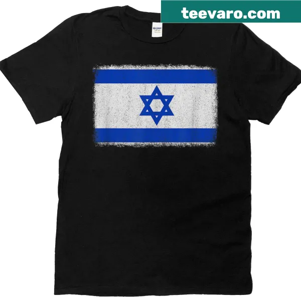 Israel flag graphic displayed on a unisex T-shirt.