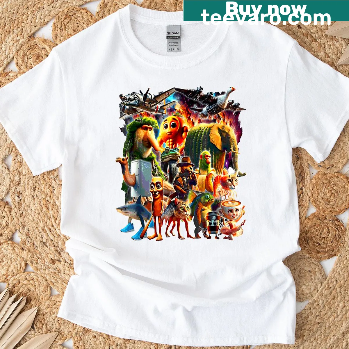T-shirt featuring the phrase 'Italian-brainrot' with a whimsical design. — on a men's t-shirt