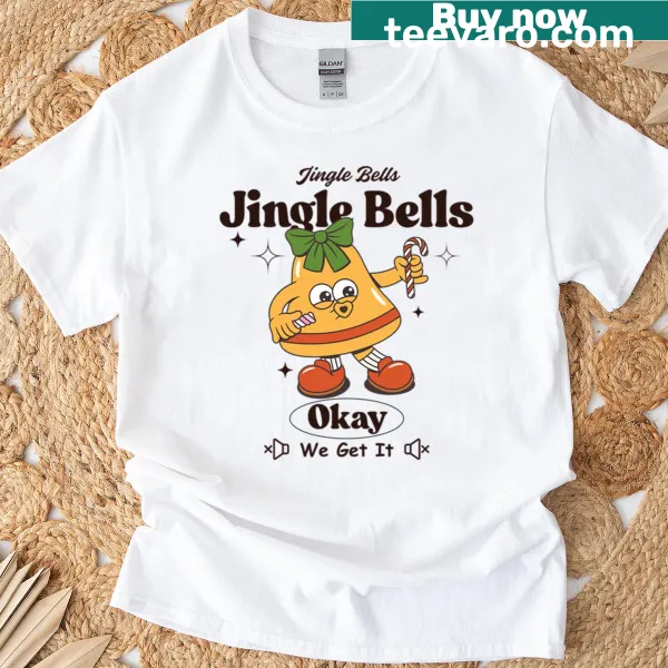 Festive t-shirt with humorous 'Jingle Bells' text design