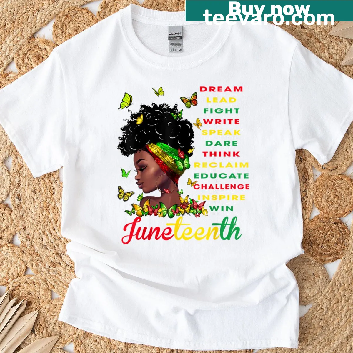 T-shirt with 'Dream Like Leaders' and '1865' text — on a men's t-shirt