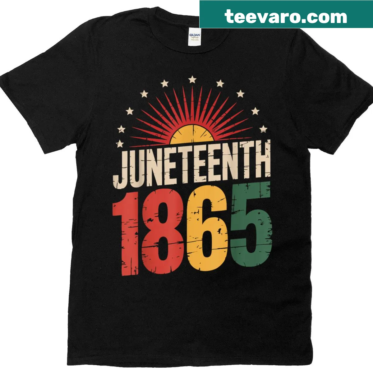 Juneteenth Freedom Day t-shirt for all with text celebrating independence — on a men's t-shirt