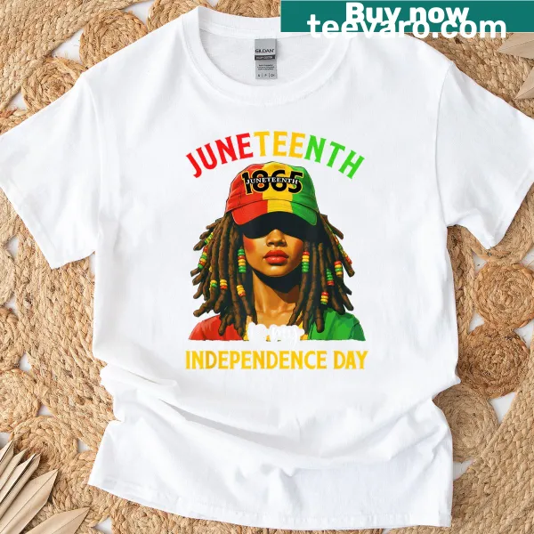 Empowering t-shirt with 'Juneteenth Is My Independence Day' text