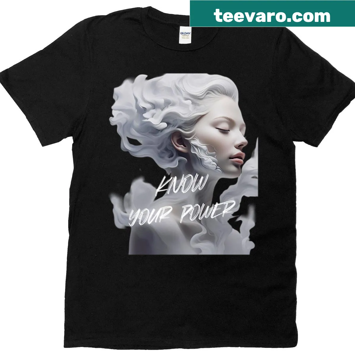 Inspirational women's T-shirt about divine feminine power — on a men's t-shirt