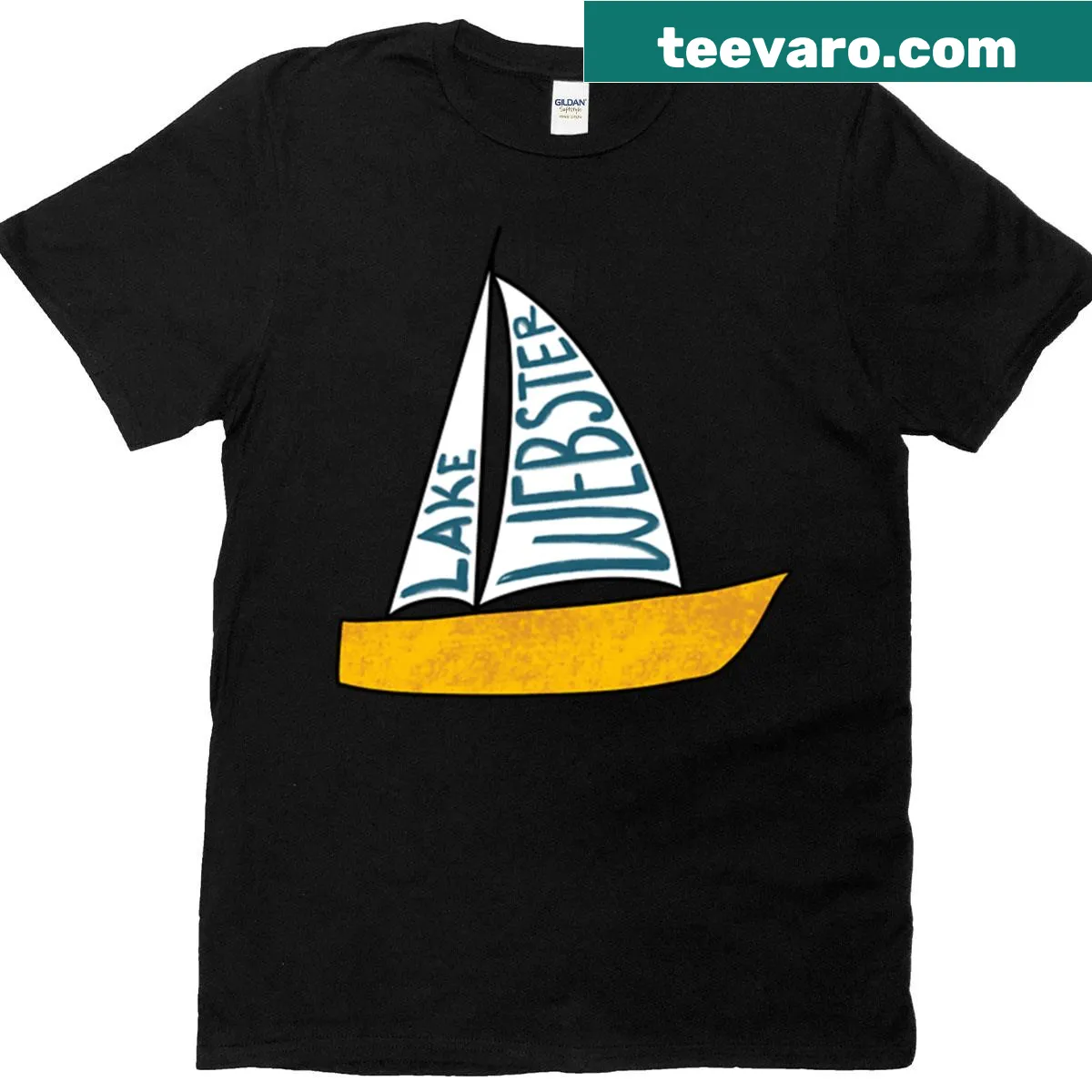 Illustration of Lake Webster on T-shirt — on a men's t-shirt