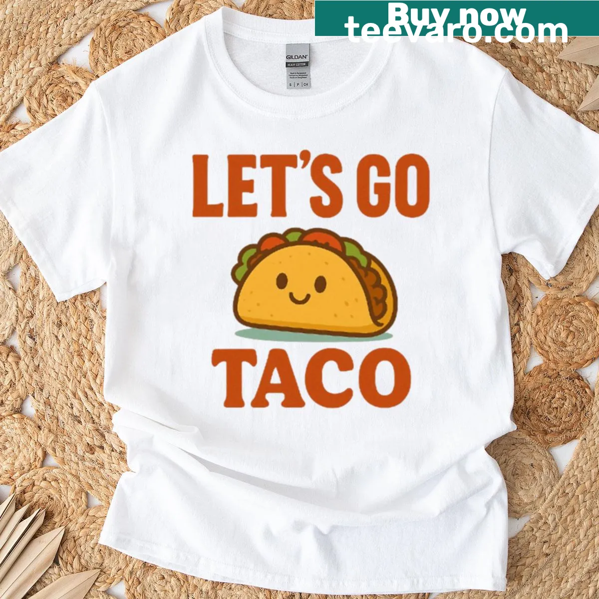 Cute taco graphic with funny food pun design — on a men's t-shirt