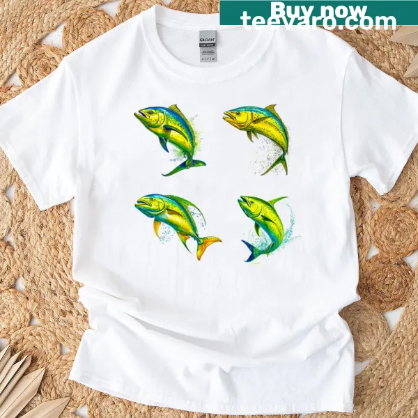 Fun graphic t-shirt featuring mahi-mahi fish design