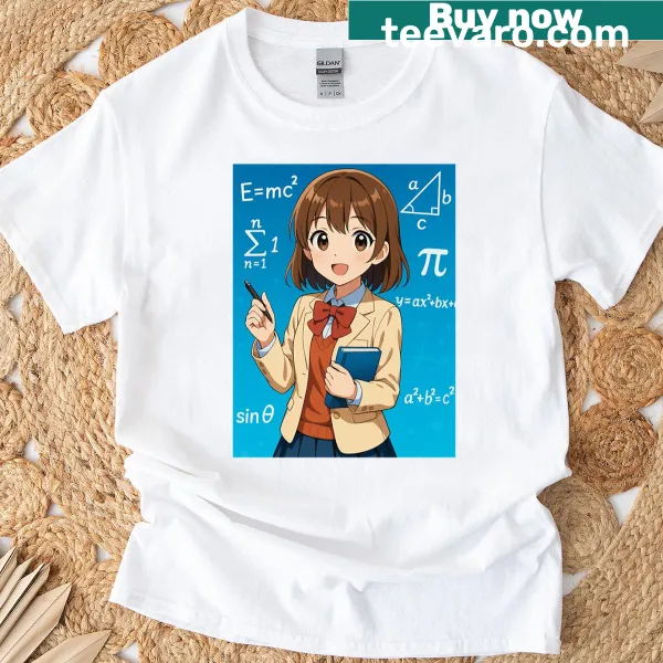Minimalist T-shirt featuring mathematical symbols and equations