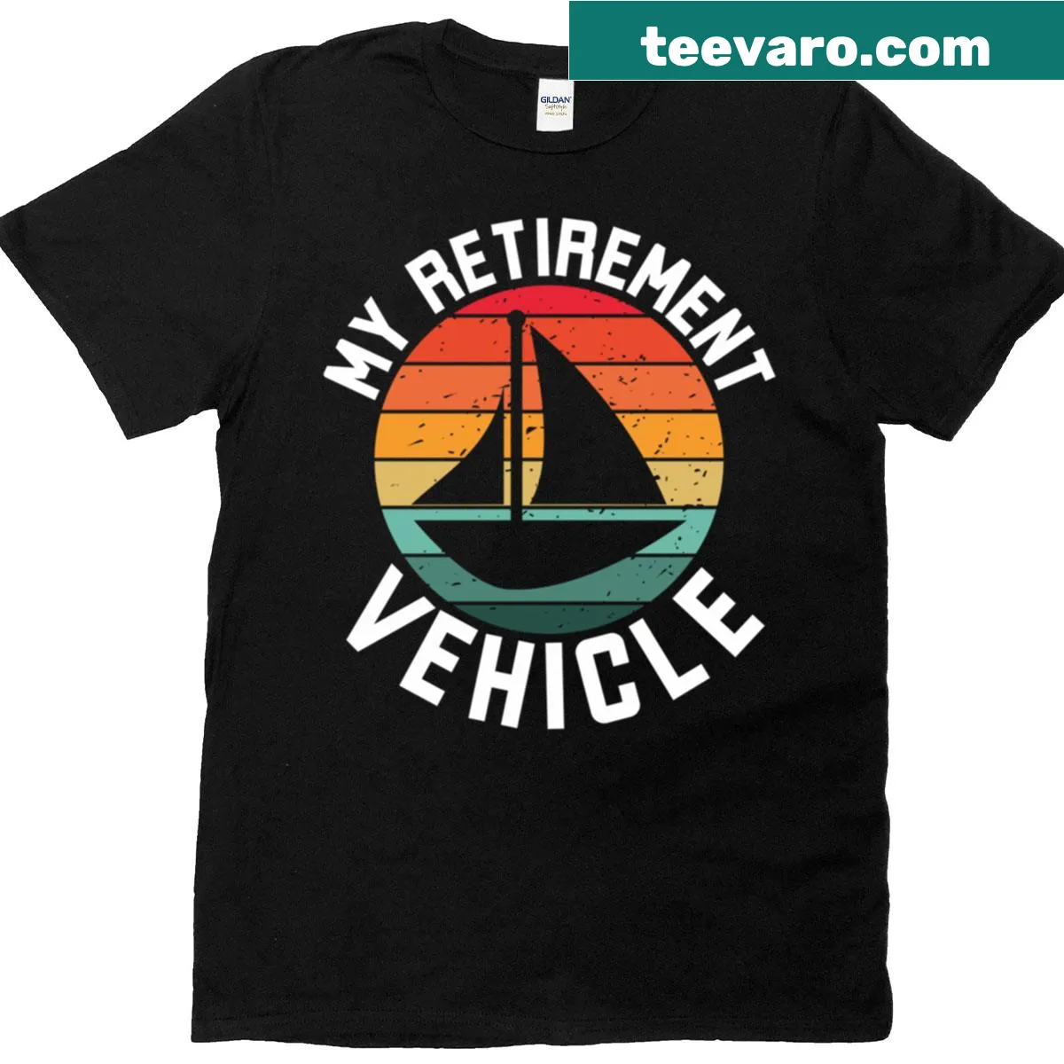 Funny sailor retirement t-shirt with sailboat graphic — on a men's t-shirt