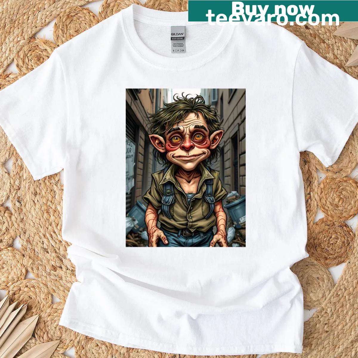 Oversized T-shirt featuring a nostalgic New Yorker design — on a men's t-shirt