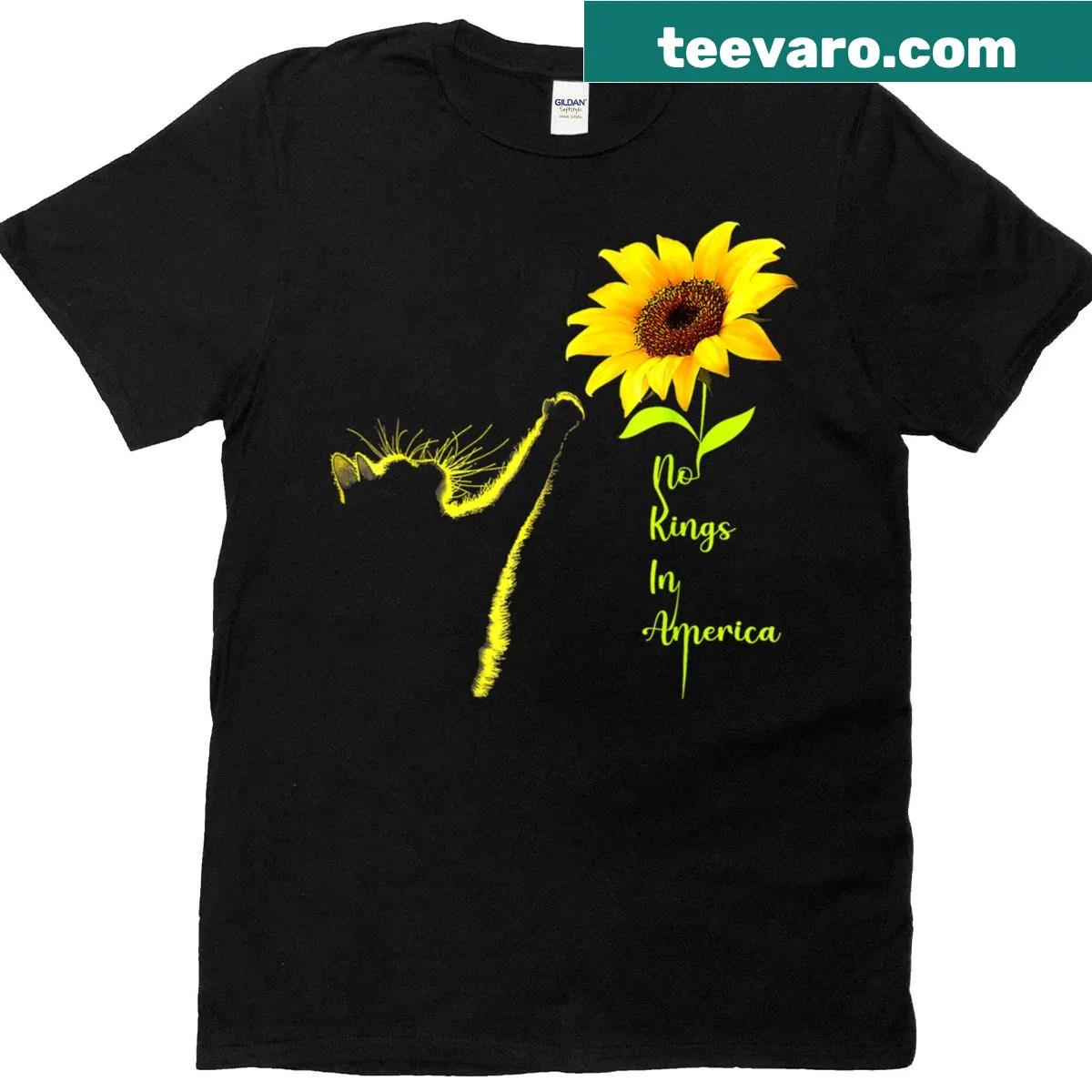 Cute cat and sunflower design T-shirt for cat lovers — on a men's t-shirt