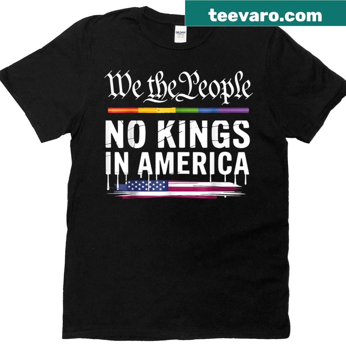 Text graphic declaring We The People on a T-shirt — on a men's t-shirt