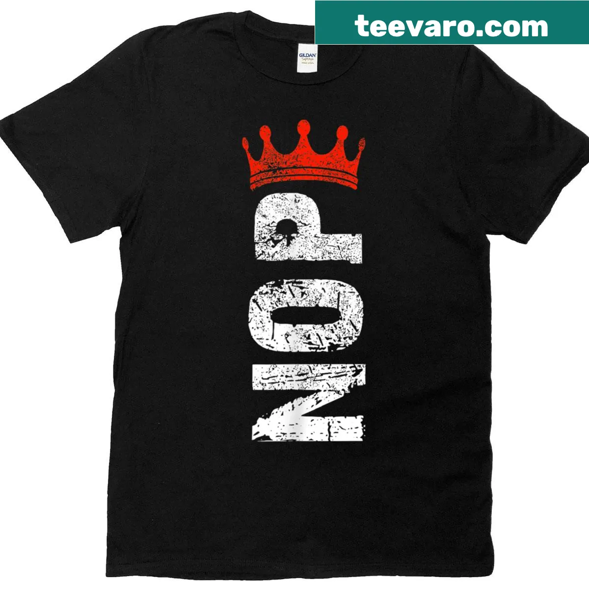Vintage sign graphic stating No Kings on a T-shirt — on a men's t-shirt