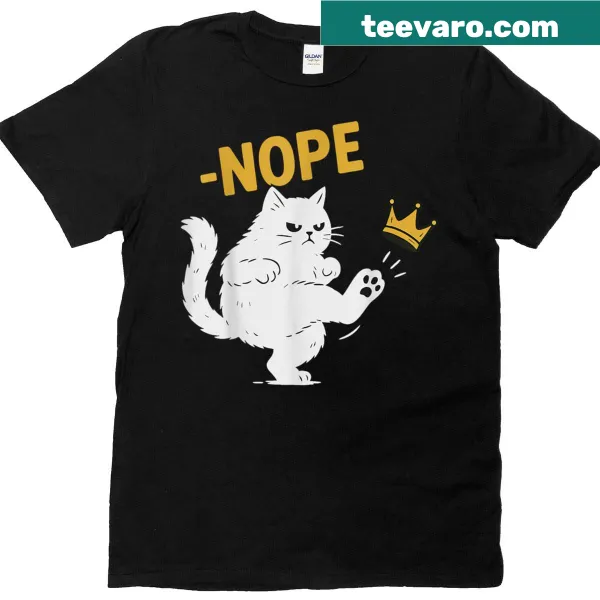 Black cat graphic with text about democracy on a t-shirt