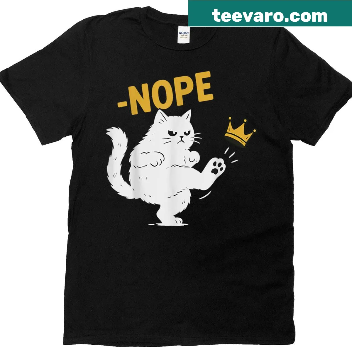 Black cat graphic with text about democracy on a t-shirt — on a men's t-shirt