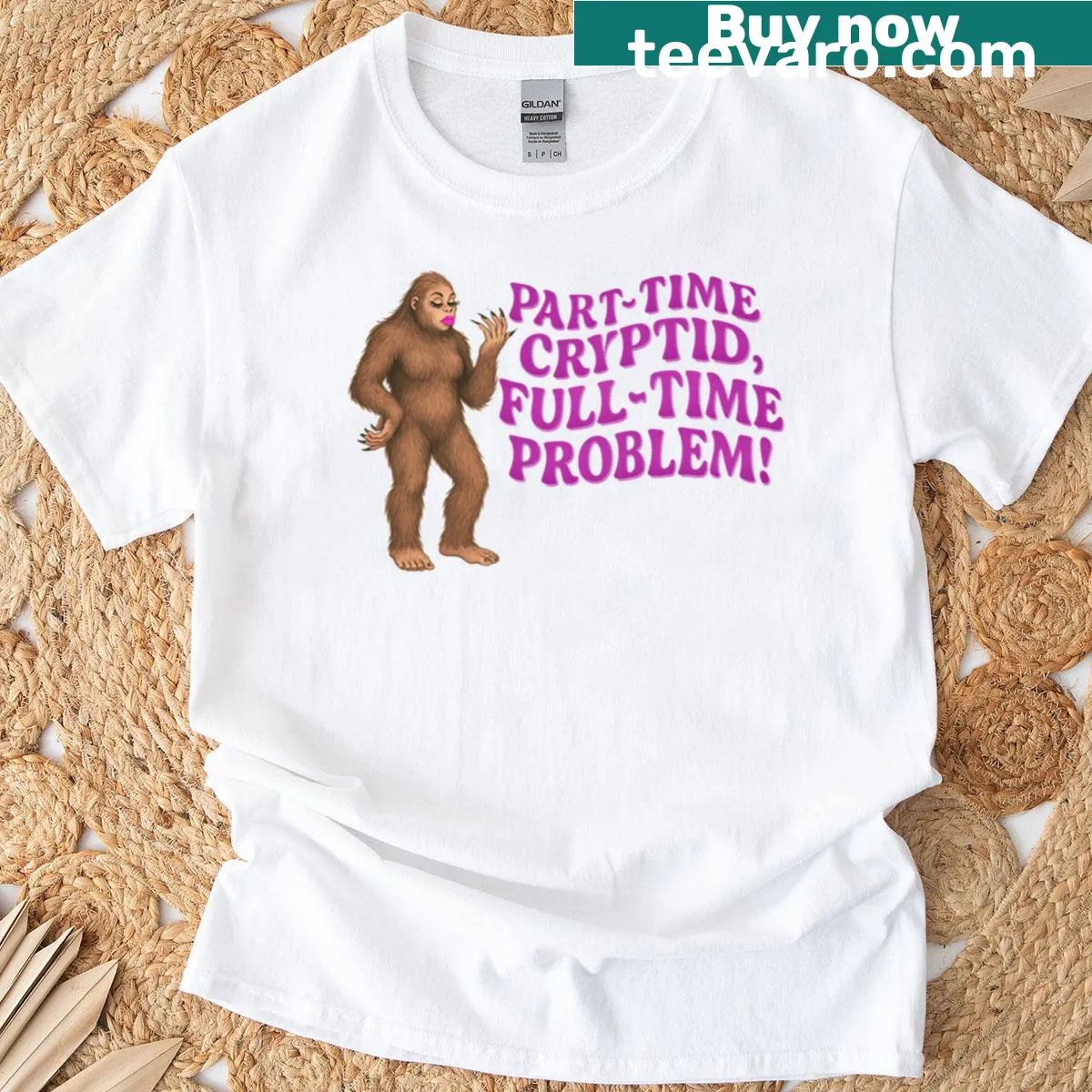 Illustration of cryptids with the text 'Part-time Cryptid' — on a men's t-shirt