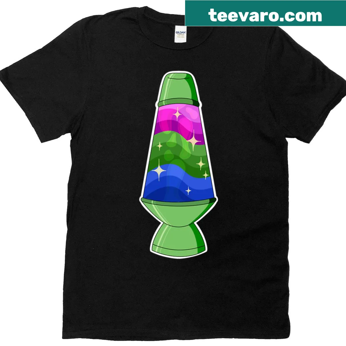 Oversized T-shirt with a lava lamp graphic — on a men's t-shirt