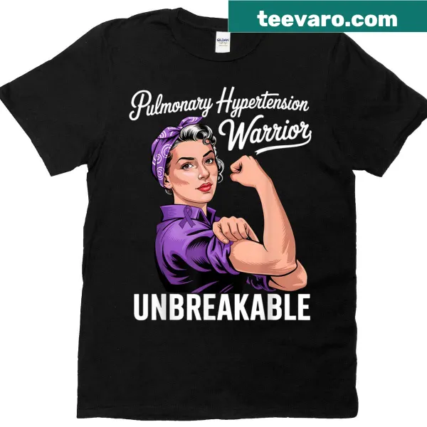 Awareness t-shirt with 'Pulmonary Hypertension Warrior' text and purple design