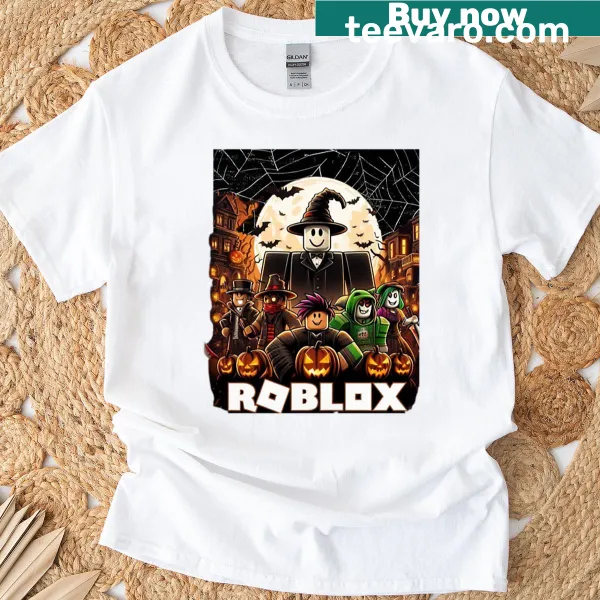 T-shirt showcasing graphics from Roblox horror games