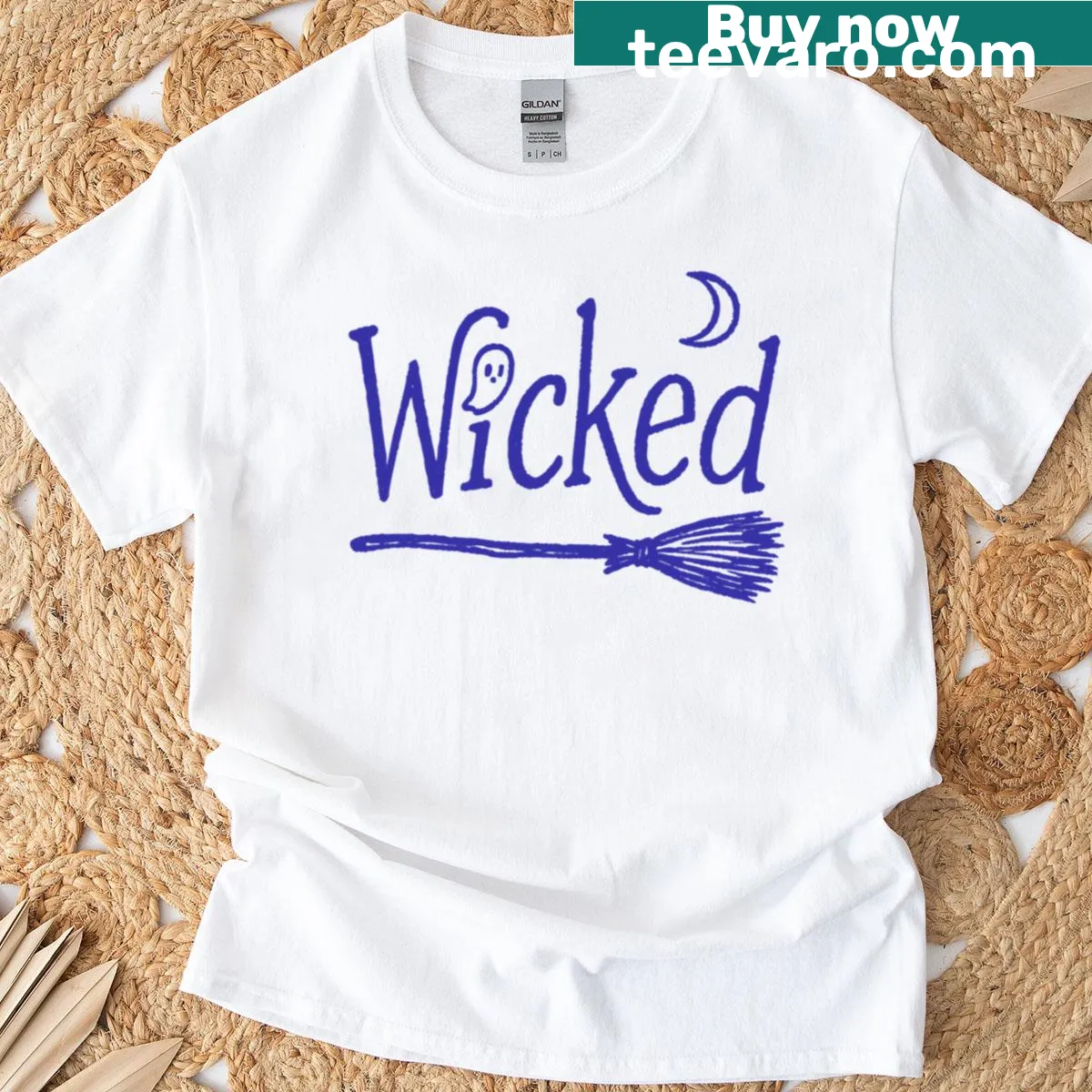 Illustration of witchy themes for Halloween on a T-shirt — on a men's t-shirt