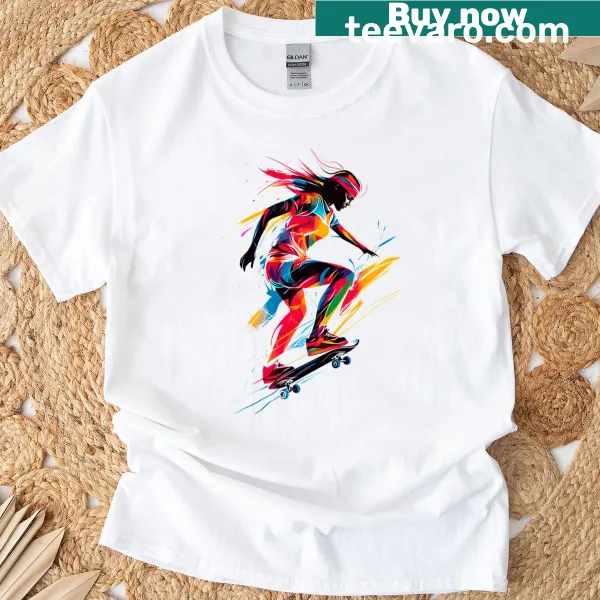 Dynamic Skateboarding graphic t-shirt design