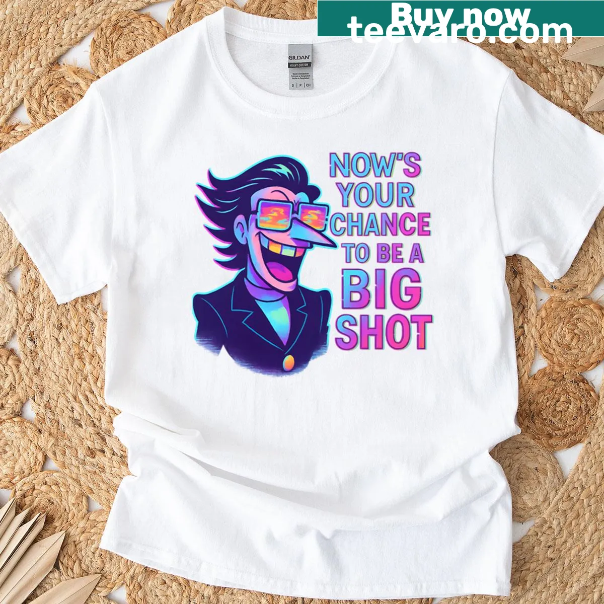 Pop-art style graphic of Spamton G Spamton on a gaming T-shirt — on a men's t-shirt