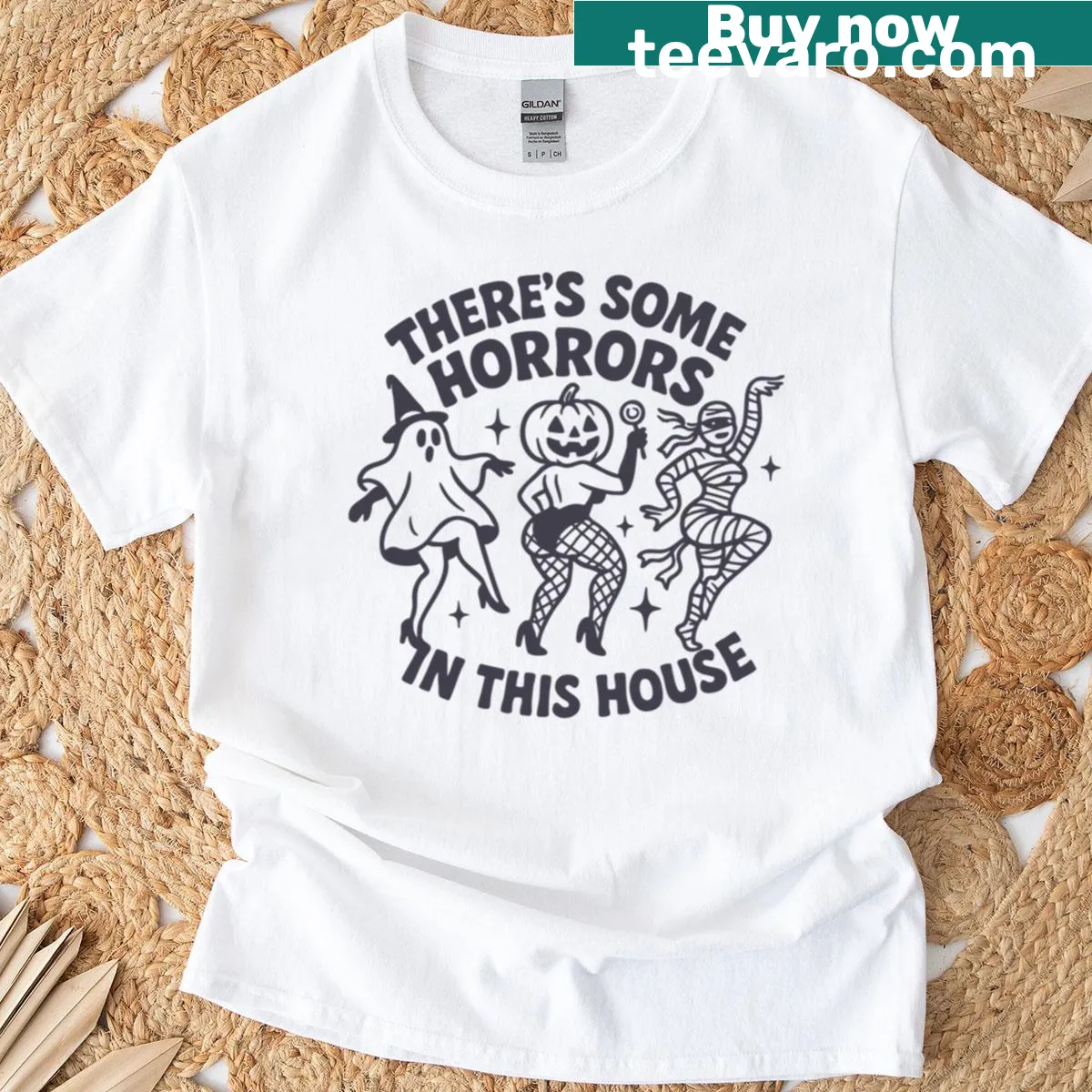 Humorous Halloween-themed graphic on a playful T-shirt — on a men's t-shirt