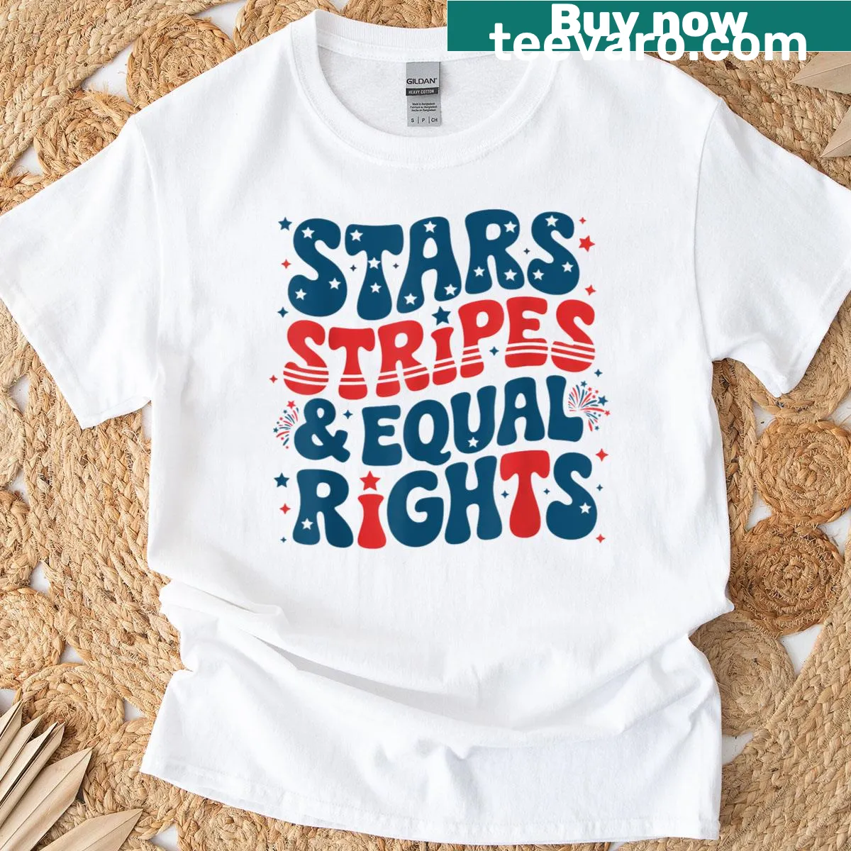 Patriotic women’s rights themed t-shirt with bold typography — on a men's t-shirt