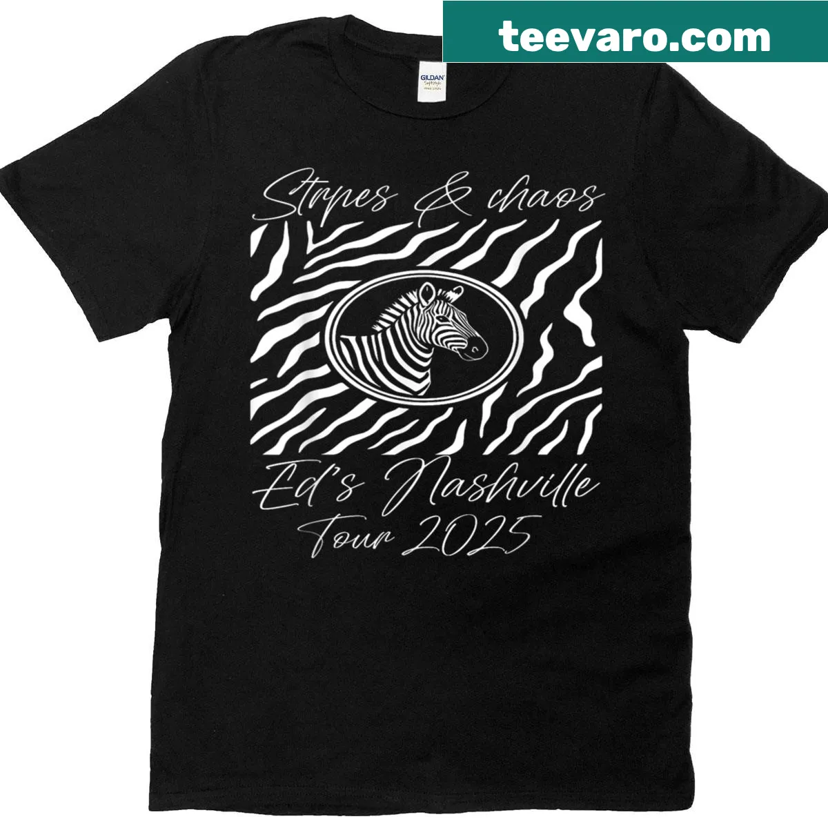 Zebra design T-shirt for the Nashville Tour 2025 — on a men's t-shirt