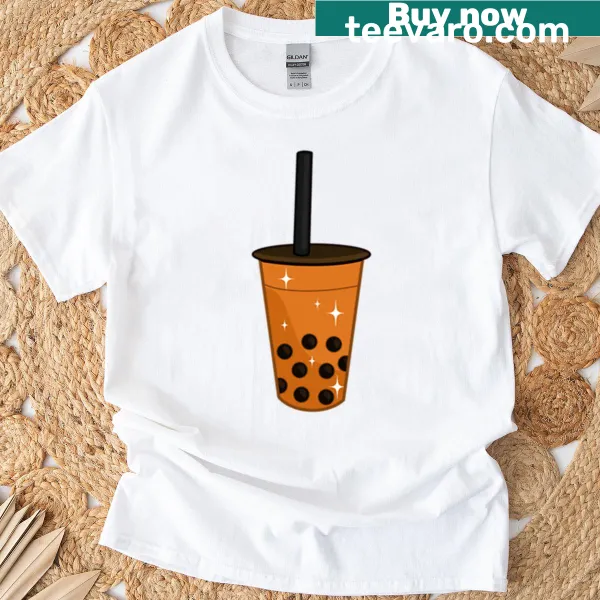 Artistic Thai Milk Tea design on T-shirt