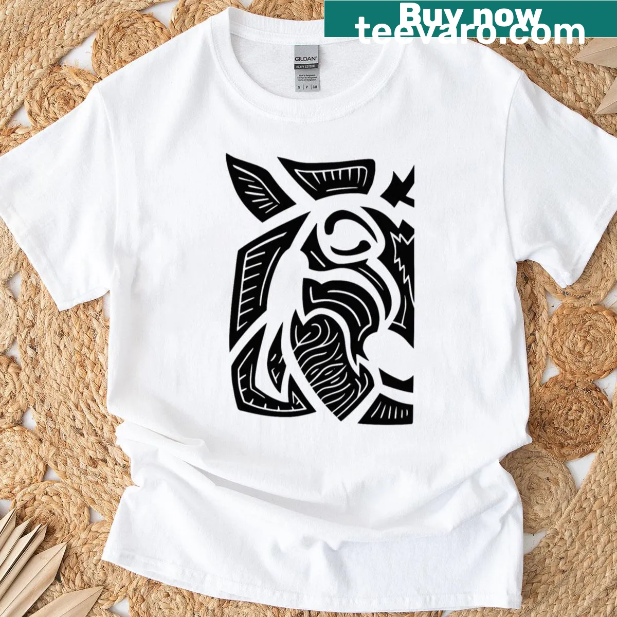 Illustration of a black goat on a casual T-shirt. — on a men's t-shirt
