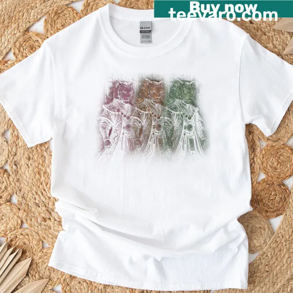 Illustration of three tigers on a playful T-shirt
