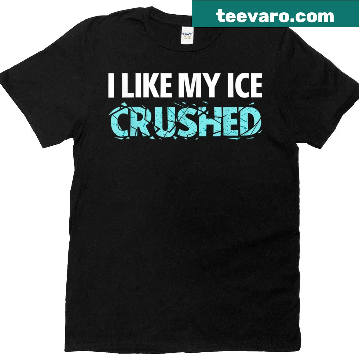 Retro-style T-shirt with a funny phrase about crushed ice — on a men's t-shirt