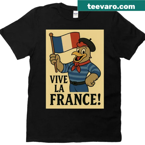 T-shirt featuring the phrase 'Vive La France' in bold typography