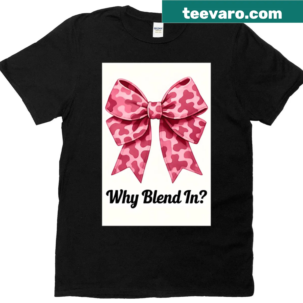 Oversized T-shirt with pink camo and bold typography design — on a men's t-shirt