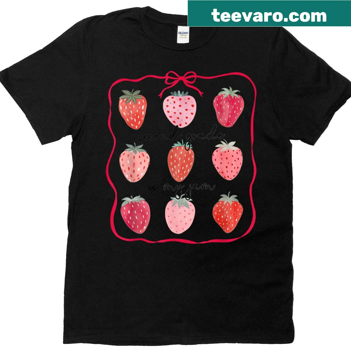 Fun t-shirt for second grade teachers with a strawberry design — on a men's t-shirt