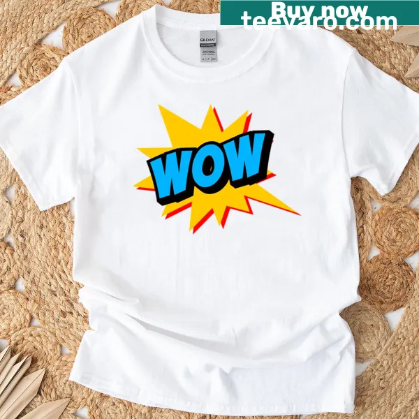 Comic-themed T-shirt featuring classic comic book elements