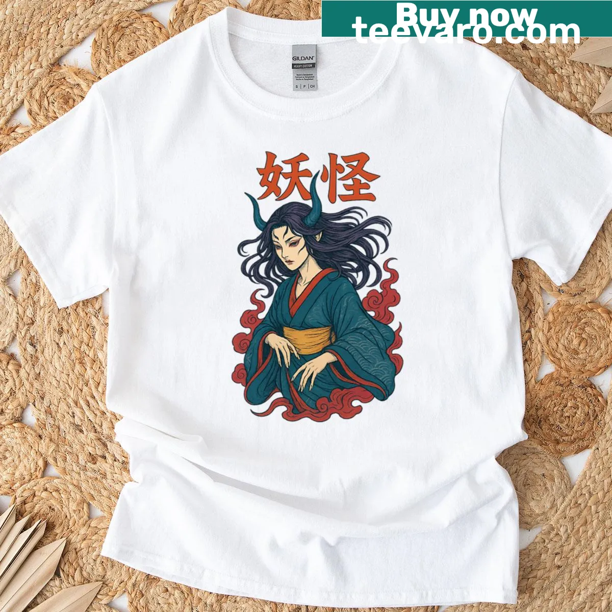 Yokai Queen-themed T-shirt with intricate design — on a men's t-shirt